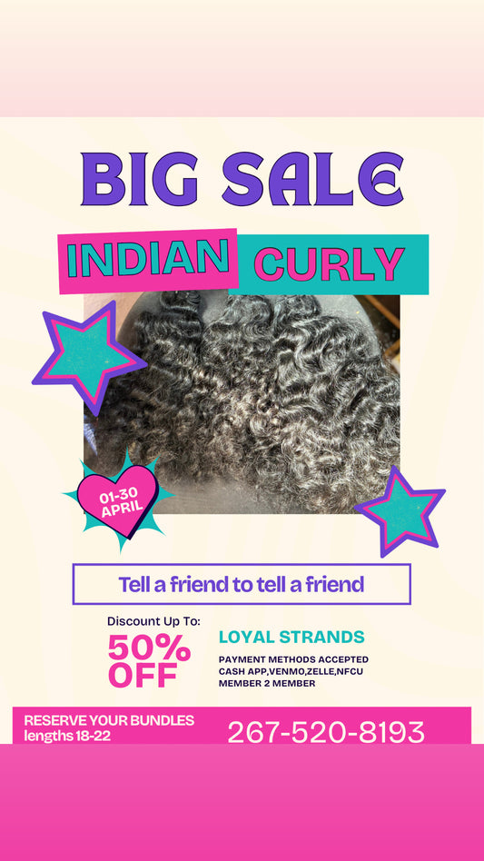INDIAN CURLY ( LUXURY COLLECTION ) ALL APRIL SALE